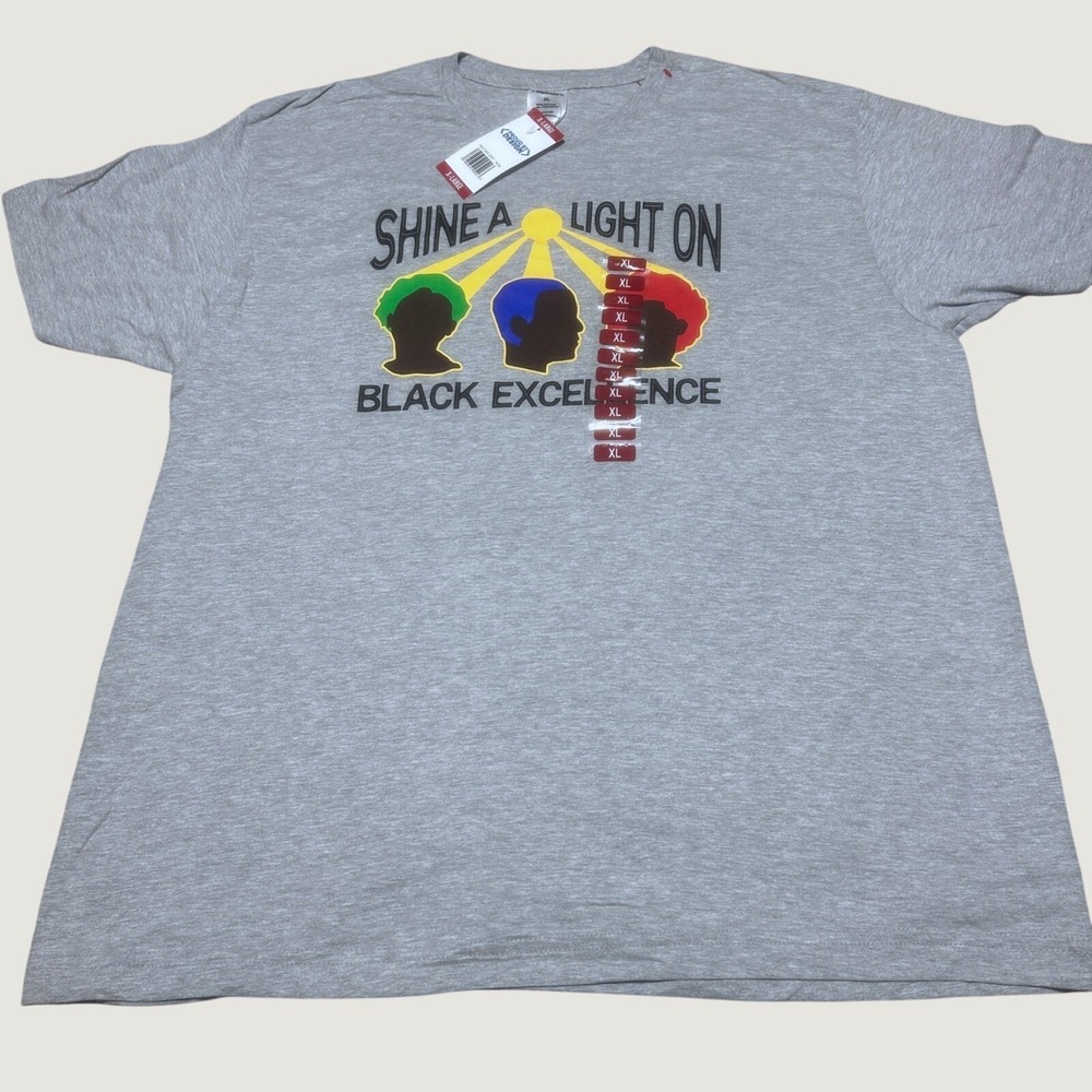 Proud By Design Mens XL Black Excellence Graphic Tee Gray Black History Month